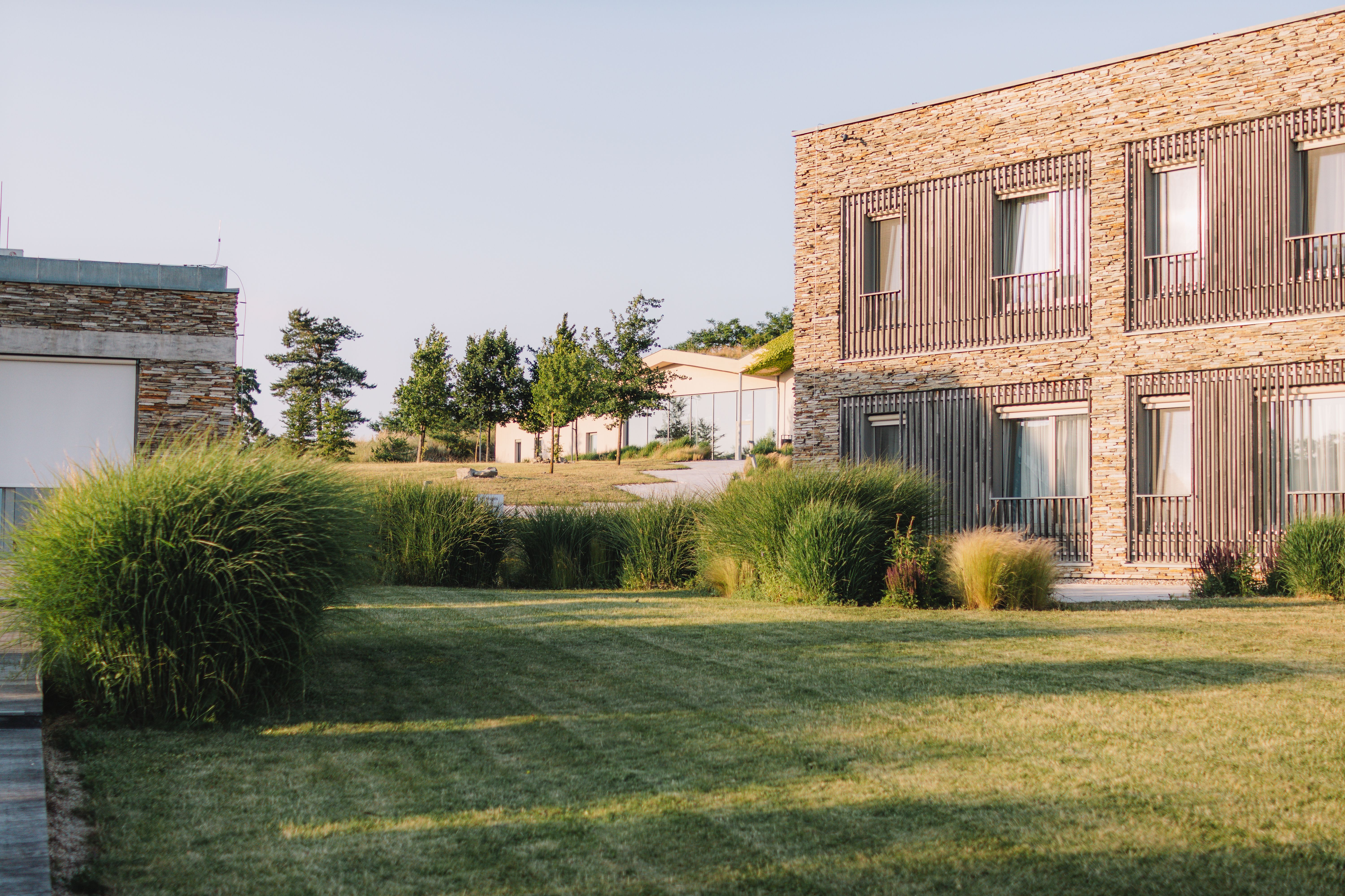 Landscaped entrance of a commercial office property